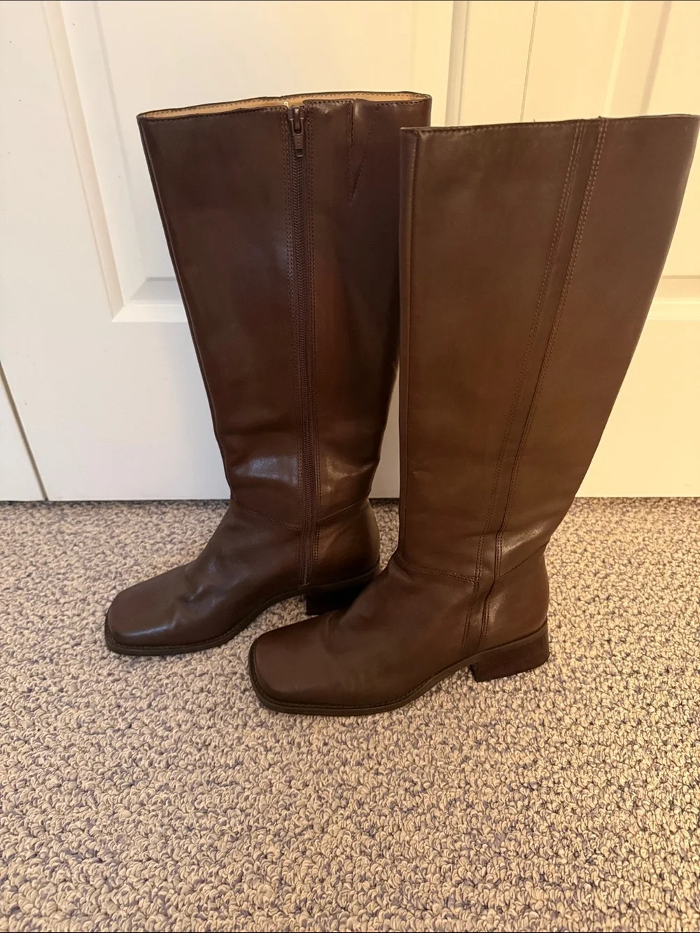 Easy Spirit Women's Knee High Leather Boots - Dark Brown